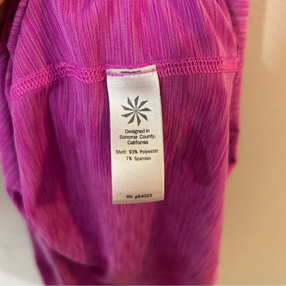 Athleta High Neck Shadow Stripe Chi Tank Racerback Purple Women’s Size Small - Picture 4 of 7